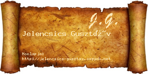 Jelencsics Gusztáv névjegykártya